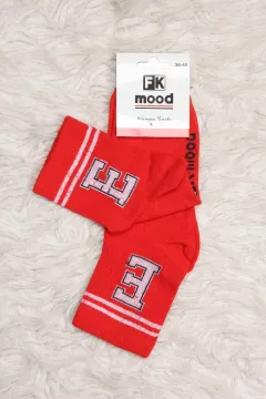Kadın Baskılı Soket Çorap (36-40 Uyumludur) Kırmızı