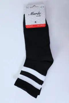 Kadın Cizgili Kolej Çorap (36-40 Uyumludur) Siyah