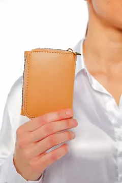 Kadın Desenli Cüzdan Bej