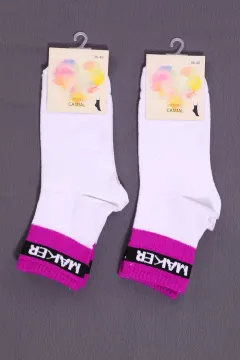 Kadın Desenli İkili Soket Çorap(36-40 Beden Aralığında Uyumludur) Mor