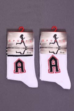 Kadın Desenli İkili Soket Çorap(36-40 Beden Aralığında Uyumludur) Beyazsiyah