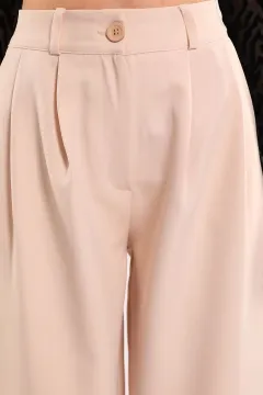 Kadın Fermuarlı Tarz Havuç Pantolon Taş