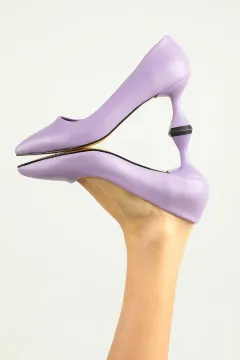Kadın Kadeh Ökçeli Stiletto Topuklu Ayakkabı Lila