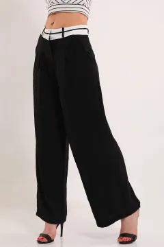 Kadın Kemer Biyeli Aerobin Pantolon Siyah