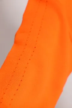 Kadın Ön Çıtçıtlı Oversize Crop Triko Hırka Orange