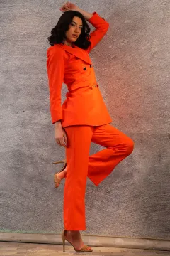Kadın Paça Yırtmaçlı Tarz Pantolon Orange
