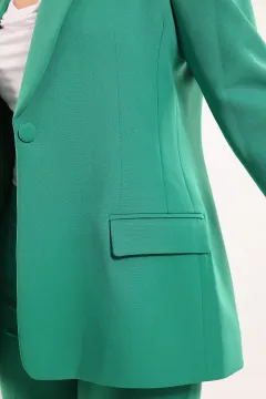 Kadın Palazzo Pantolon Blazer Ceket İkili Takım Yeşil