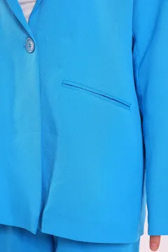 Kadın Palazzo Pantolon Ceket İkili Takım Mavi