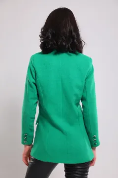 Kadın Sahte Cepli Blazer Ceket Yeşil