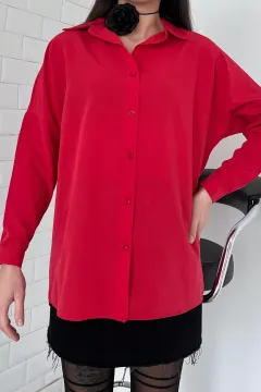 Kadın Salaş Basic Gömlek Kırmızı