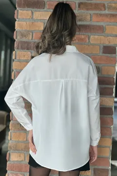 Kadın Salaş Basic Gömlek Beyaz
