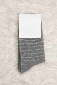 Kadın Soket Havlu Çorap (36-39 Uyumludur) Gri