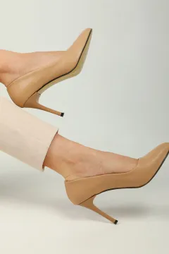 Kadın Stiletto Topuklu Ayakkabı Bej