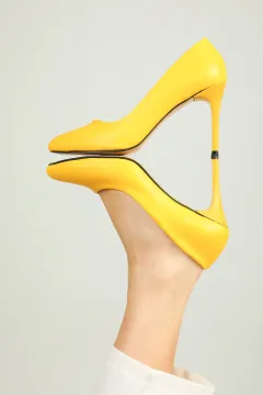 Kadın Stiletto Topuklu Ayakkabı Sarı