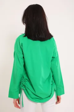 Kadın Yan Büzgülü Gömlek Yeşil