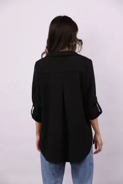 Kadın Yan Yırtmaçlı Ceket Siyah