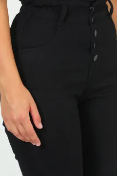 Kadın Yüksek Bel Mom Jeans Pantolon Siyah