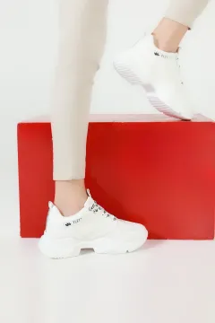 Kadın Yüksek Taban Günlük Spor Ayakkabı Beyaz