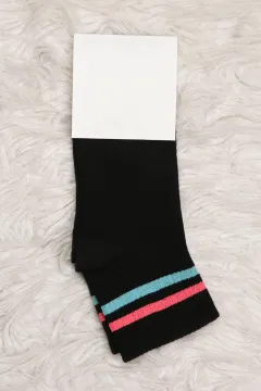 Kız Çocuk Baskılı Soket Çorap (31-34 Uyumludur) Siyah