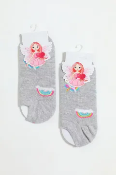 Kız Çocuk İkili Patik Çorap Gri