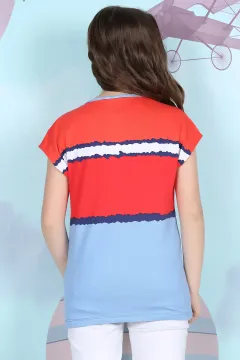 Kız Çocuk Likralı T-shirt Mercan