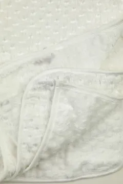 Kız-erkek Bebek Kabartma Desenli Peluş Battaniye Krem