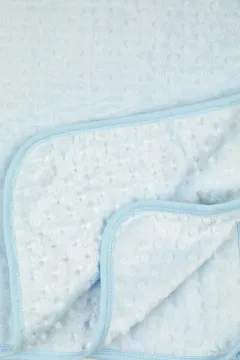 Kız-erkek Bebek Kabartma Desenli Peluş Battaniye Mavi