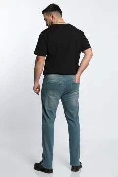 Likralı Erkek Jean Kot Pantalon Mavi Tint