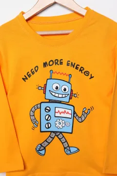 Need More Energy Baskılı Erkek Çocuk Sweatshirt Orange