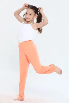 Kız Çocuk Likralı Pijama Altı Neon Orange