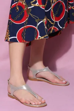 Parmak Arası Kadın Sandalet Gold