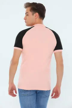 Polo Yaka Slim Fit Erkek T-shirt Pudra