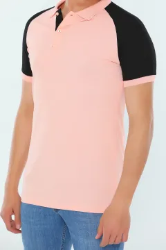 Polo Yaka Slim Fit Erkek T-shirt Pudra