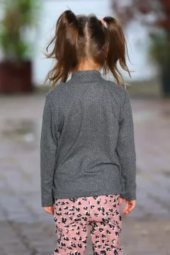 Pul Detaylı Kız Çocuk Sweatshirt Antrasit