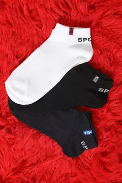 Gezen Erkek Renkli 3 Lü Spor Çorap(40-44 Uyumludur) Renkli