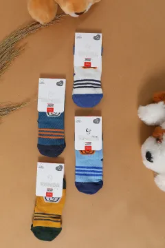 Panda Erkek Bebek 4'lü Çorap Renkli