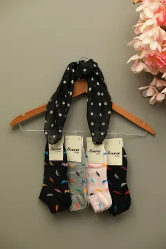Sara Donna Kadın 4 Lü Patik Çorap(36-41 Uyumludur) Renkli