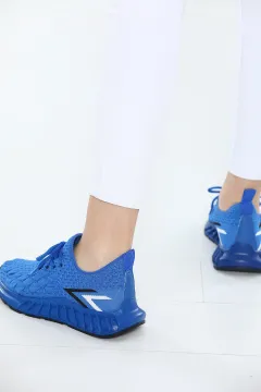 Kadın Bağcıklı Lafonten Triko Mevsimlik Günlük Spor Ayakkabı Saksmavisi
