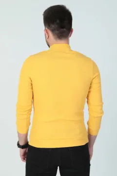 Erkek Yarım Balıkçı Yaka Kaşkorse Sweatshirt Sarı