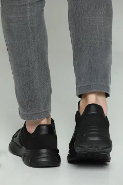Erkek Rahat Taban Bağcıklı Spor Ayakkabı Siyah