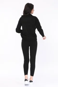 Kadın Triko Kazak Pantolon İkili Takım Siyah