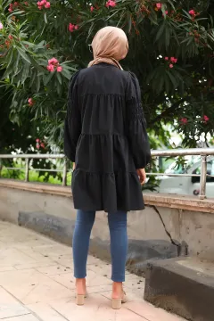 Kadın Modest Tesettür Gömlek Tunik Siyah