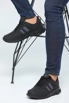 Erkek Bağcıklı Spor Ayakkabı Siyahfüme