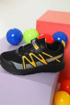 Çocuk Anaroklu Cırtlı Günlük Spor Ayakkabı Siyahsarı