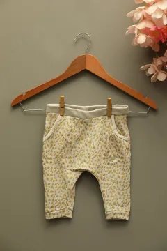 Kız Bebek Desenli Tayt Pantolon Taş