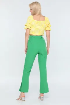Kadın Yüksek Bel Kumaş Pantolon Yeşil