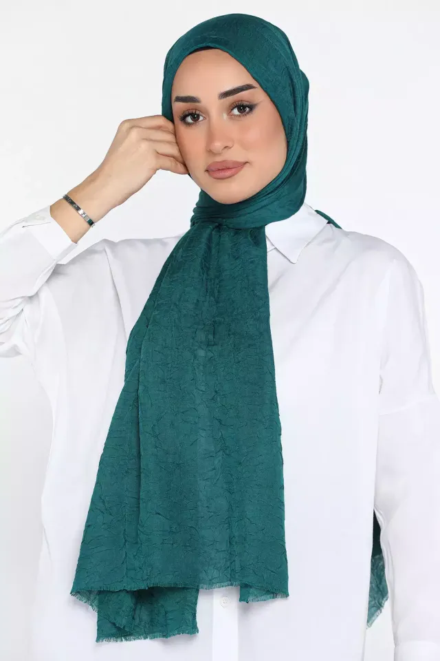 Bambu Kraş Bonjela Şal Zümrüt Yeşili