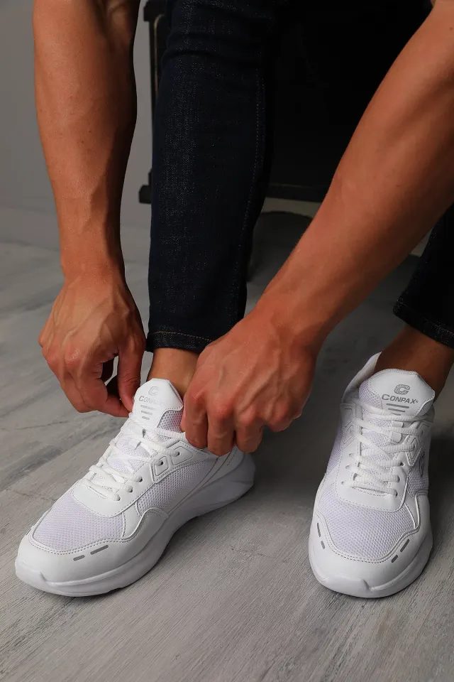Erkek Bağcıklı Anaroklu Günlük Spor Ayakkabı Beyaz