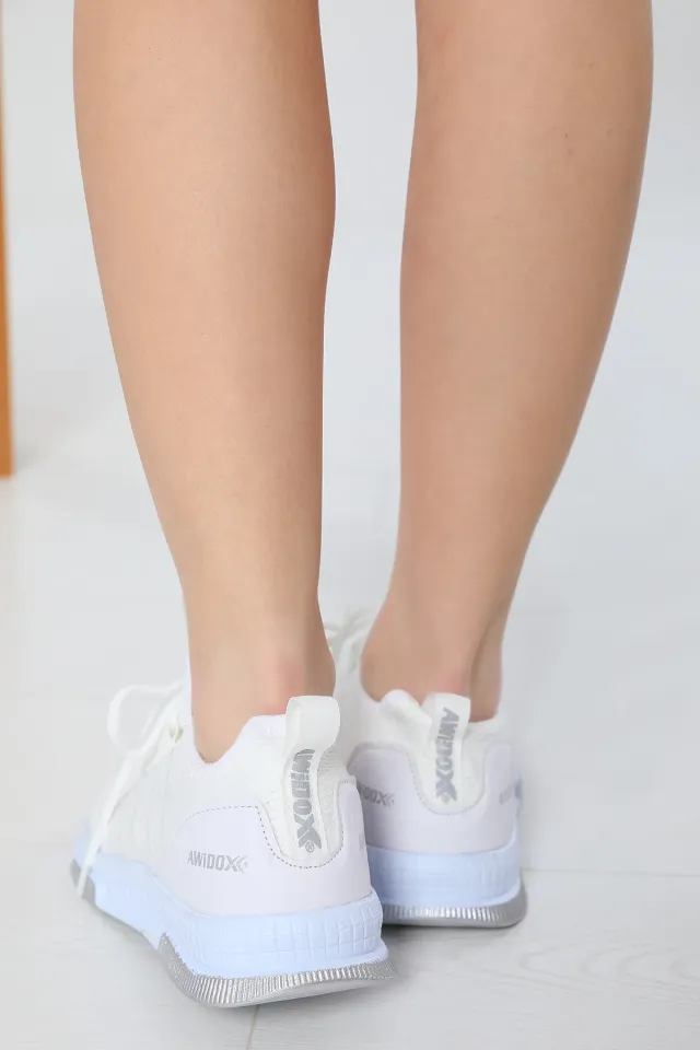 Kadın Bağcıklı Lafonten Triko Mevsimlik Günlük Spor Ayakkabı Beyaz
