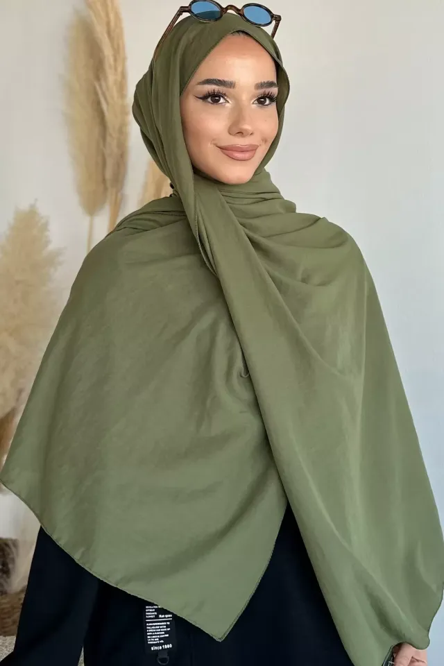 Düz Tesettür Şehri Şal Haki